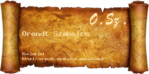 Orendt Szabolcs névjegykártya