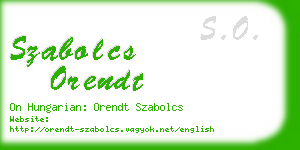 szabolcs orendt business card